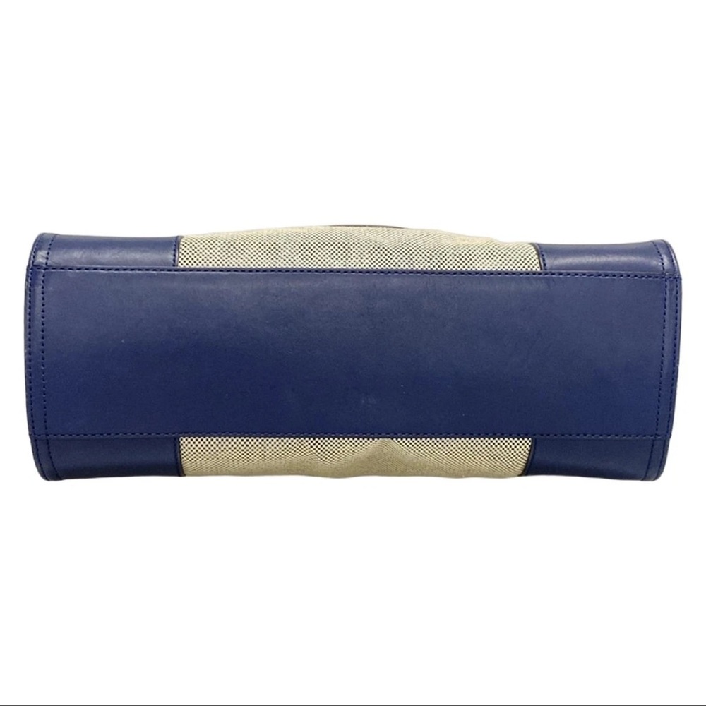 Tory Burch Blue and Cream Tote Bag - Picture 5 of 13